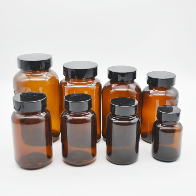200ml amber glass pill bottle food storage container