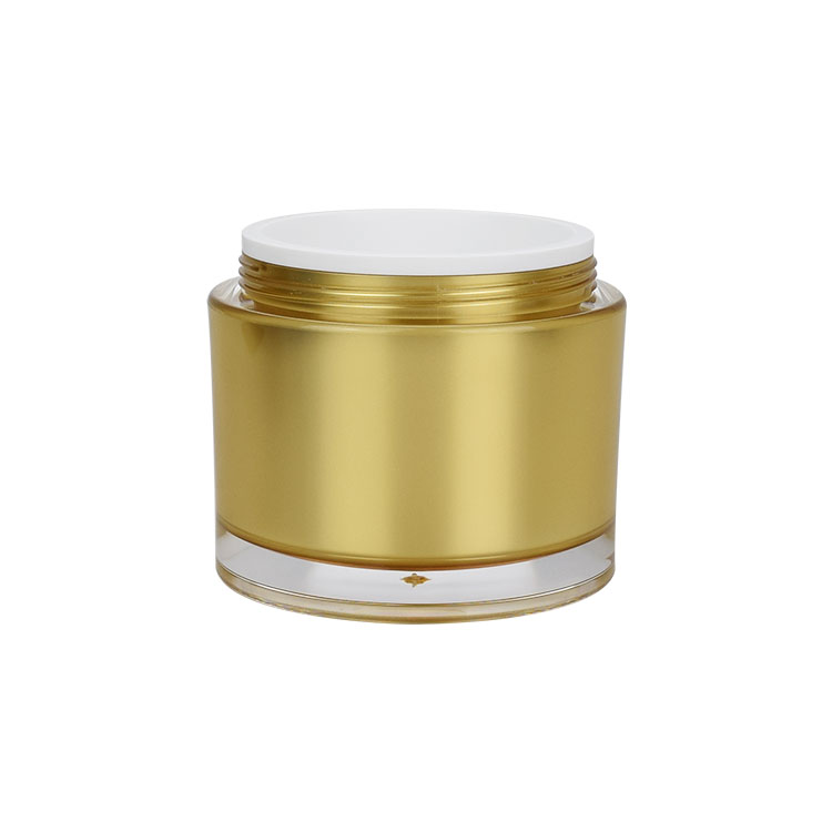 200ml big size acrylic jar luxurious gold double wall jar container with gold lid