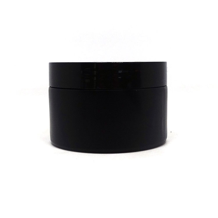 200ml black frosted wide mouthed glass jar cosmetic for body butter packaging