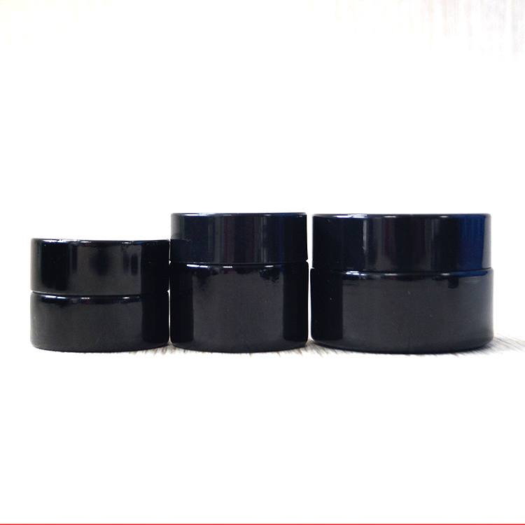 200ml black frosted wide mouthed glass jar cosmetic for body butter packaging
