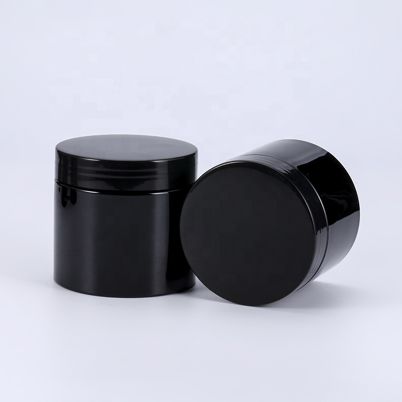 200ml black plastic pet jar 200g wide mouth container food grade cheap plastic jars hair gel plastic jar