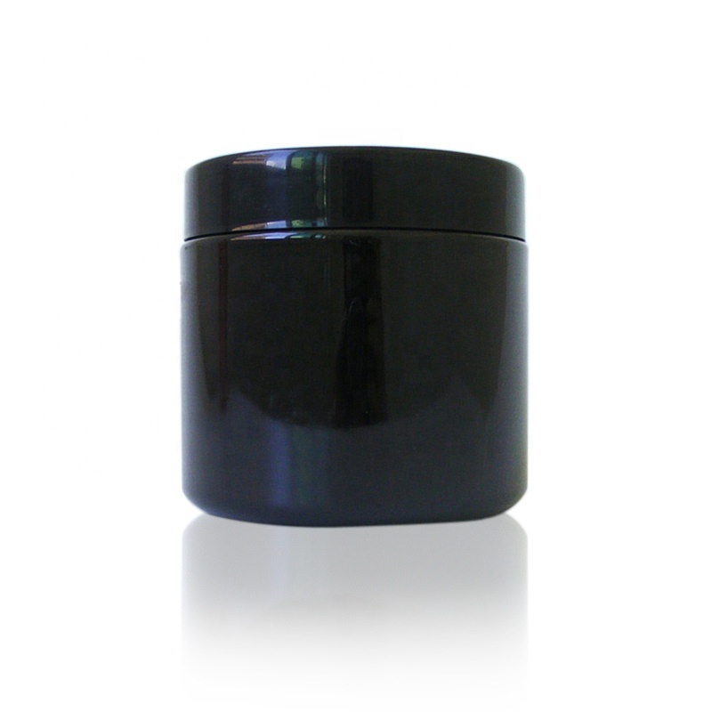 200ml black plastic pet jar 200g wide mouth container food grade cheap plastic jars hair gel plastic jar