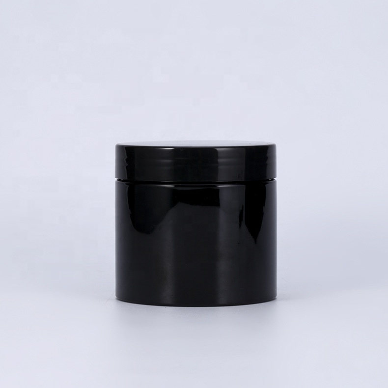 200ml black plastic pet jar 200g wide mouth container food grade cheap plastic jars hair gel plastic jar