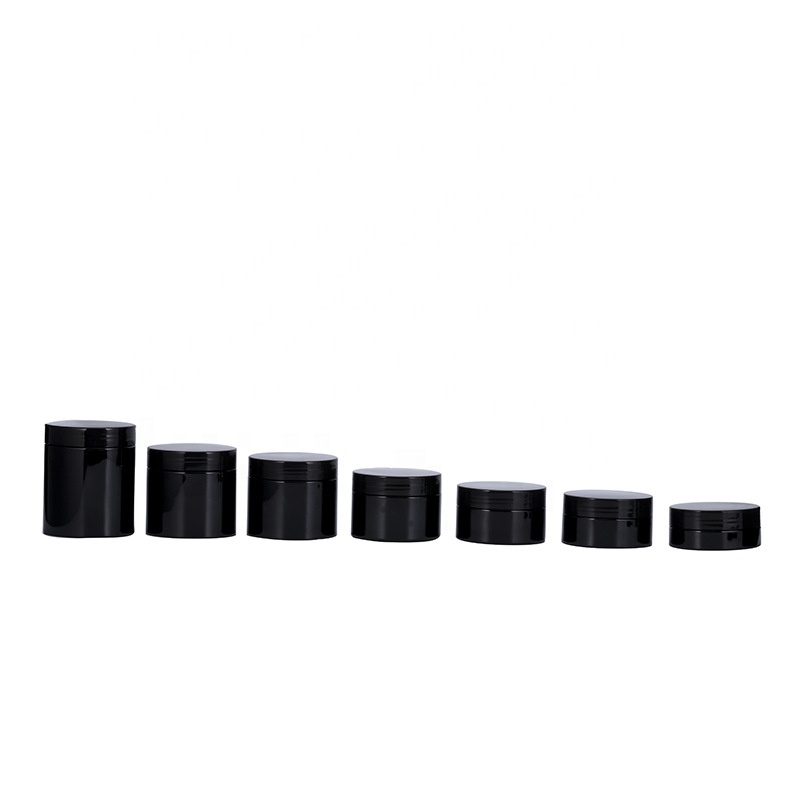 200ml black plastic pet jar 200g wide mouth container food grade cheap plastic jars hair gel plastic jar