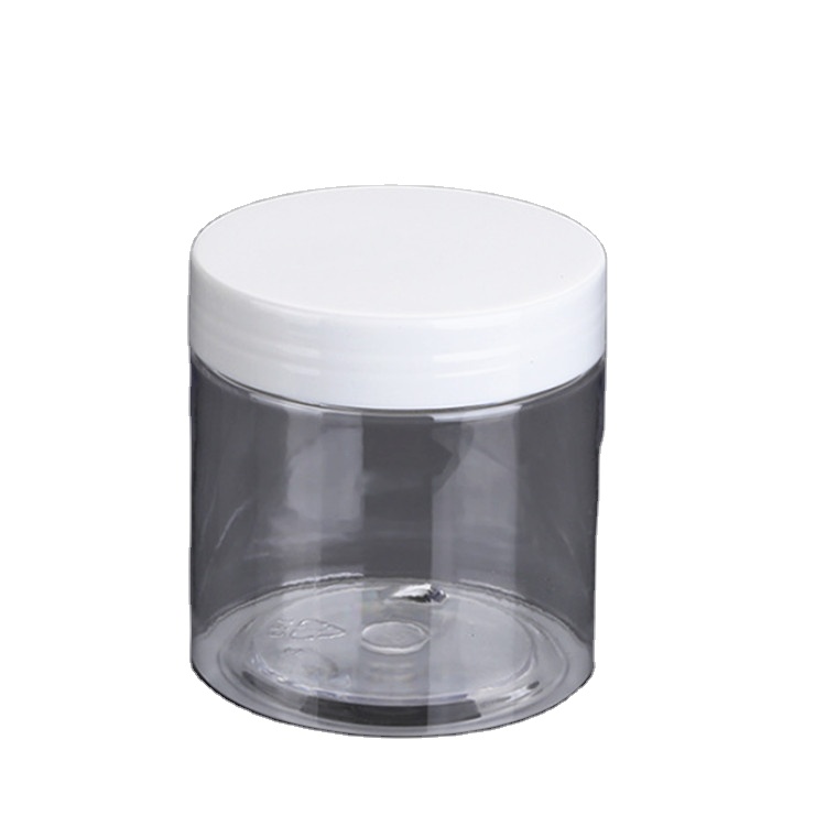 200ml clear PET jar with PP white screw can and inner cap