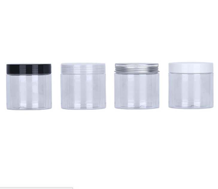 200ml clear PET jar with PP white screw can and inner cap