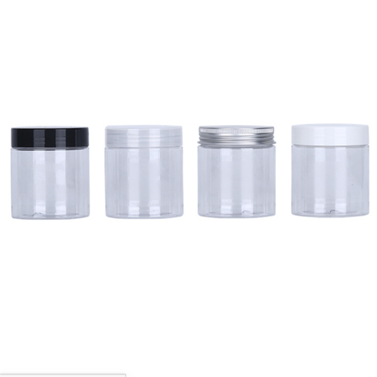 200ml clear PET jar with PP white screw can and inner cap