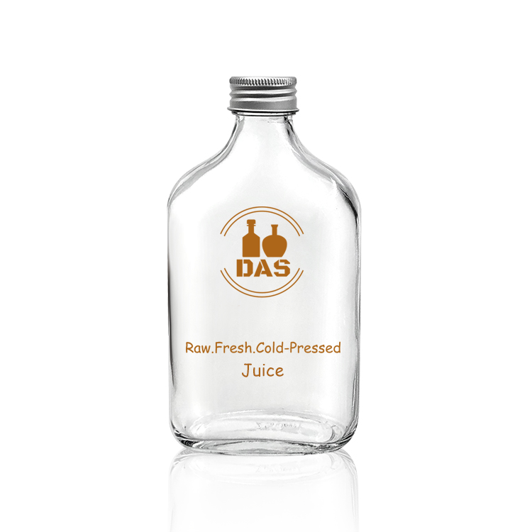 200ml clear flat glass flask bottle for whisky liquor cold brew coffee