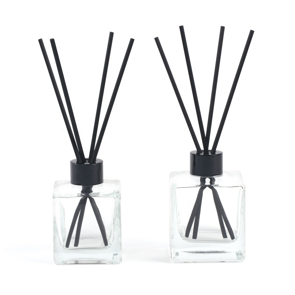 200ml clear square perfume glass bottle for empty aroma reed diffuser