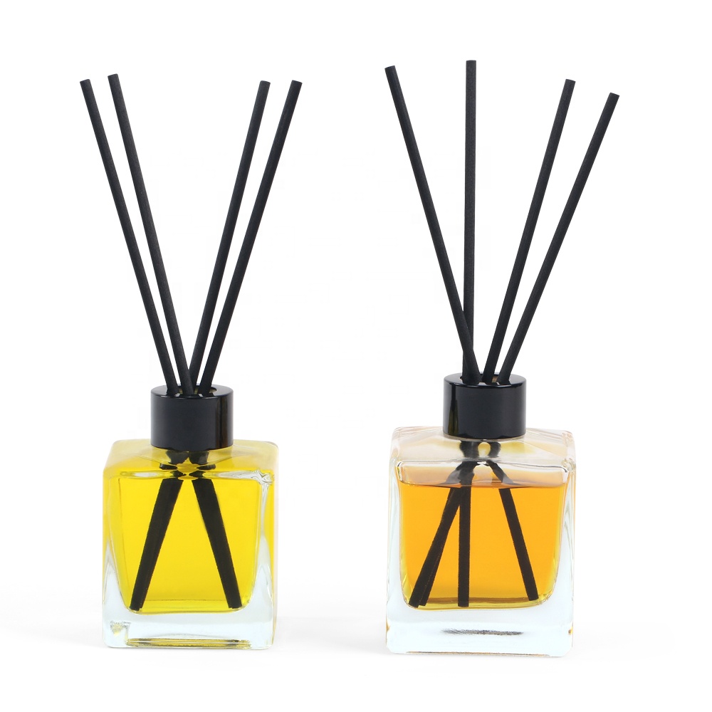 200ml clear square perfume glass bottle for empty aroma reed diffuser