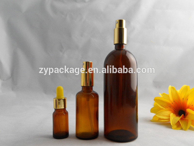 200ml cosmetic perfume bottle amber glass pump spray bottle with sprayer