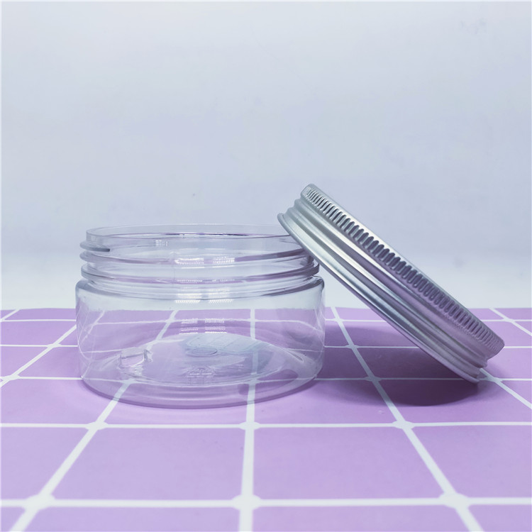 200ml cosmetic plastic jar black with rose gold cap