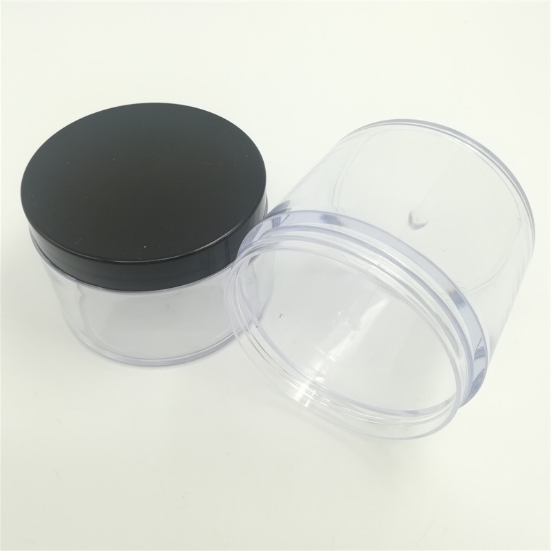 200ml empty clear glass effect PETG jar with screw cap
