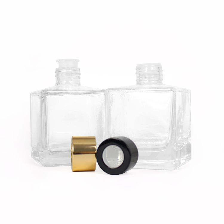 200ml empty clear luxury square decorative reed diffuser glass bottle