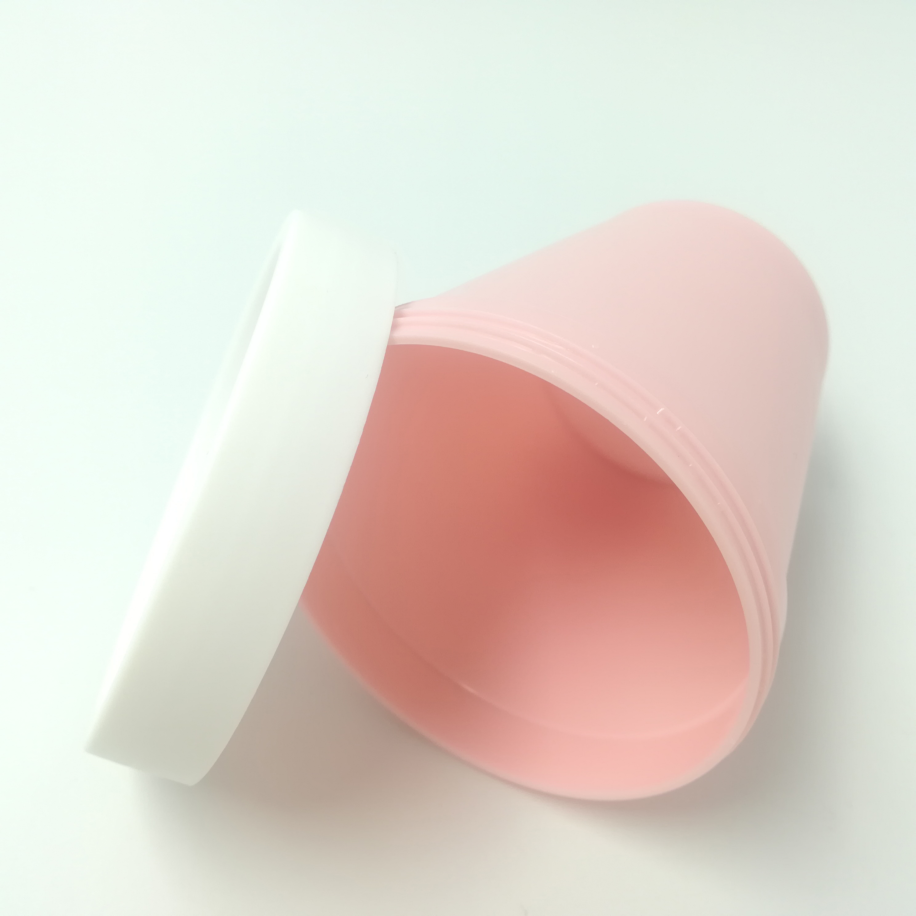 200ml empty flowerpot shape matt pink color cream jar