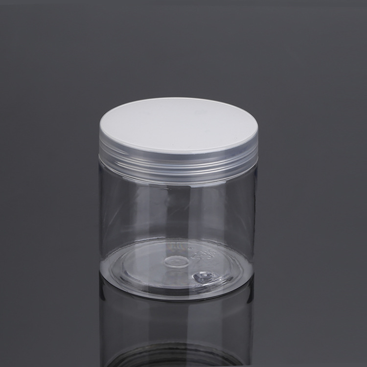 200ml empty food cosmetic PET clear wide mouth custom plastic jar containers with seal lid