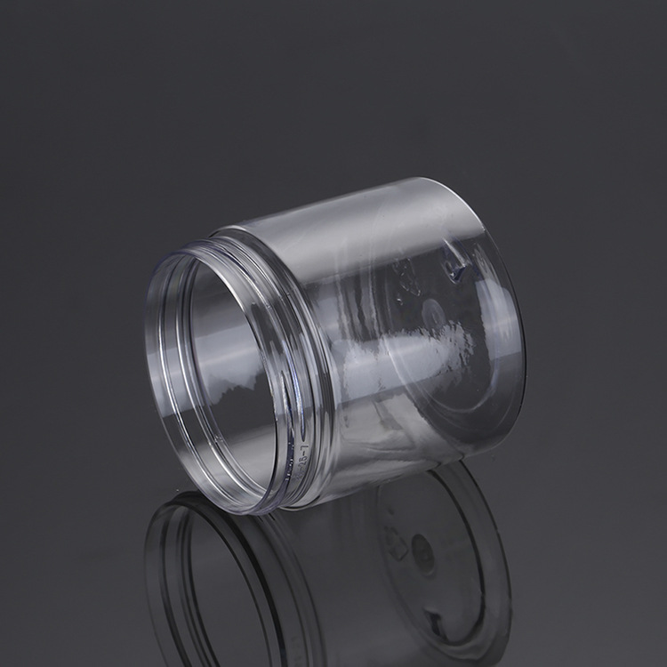 200ml empty food cosmetic PET clear wide mouth custom plastic jar containers with seal lid