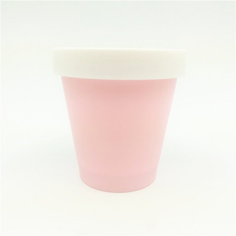 200ml empty matt pink color ice cream jar