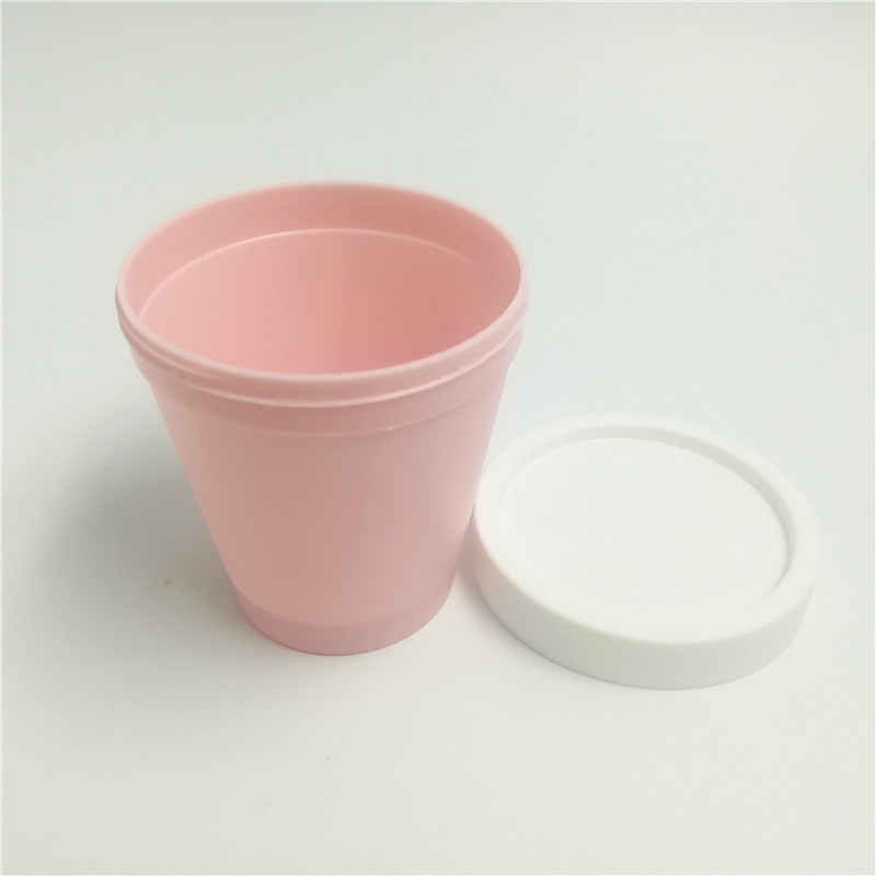 200ml empty matt pink color ice cream jar