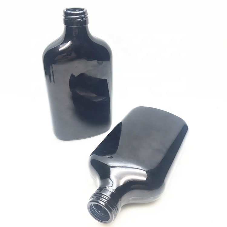200ml flat black color glass cold brew ice tea coffee packing bottle with screw lid