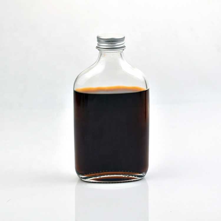 200ml flat glass water bottle with screw lid for beverage