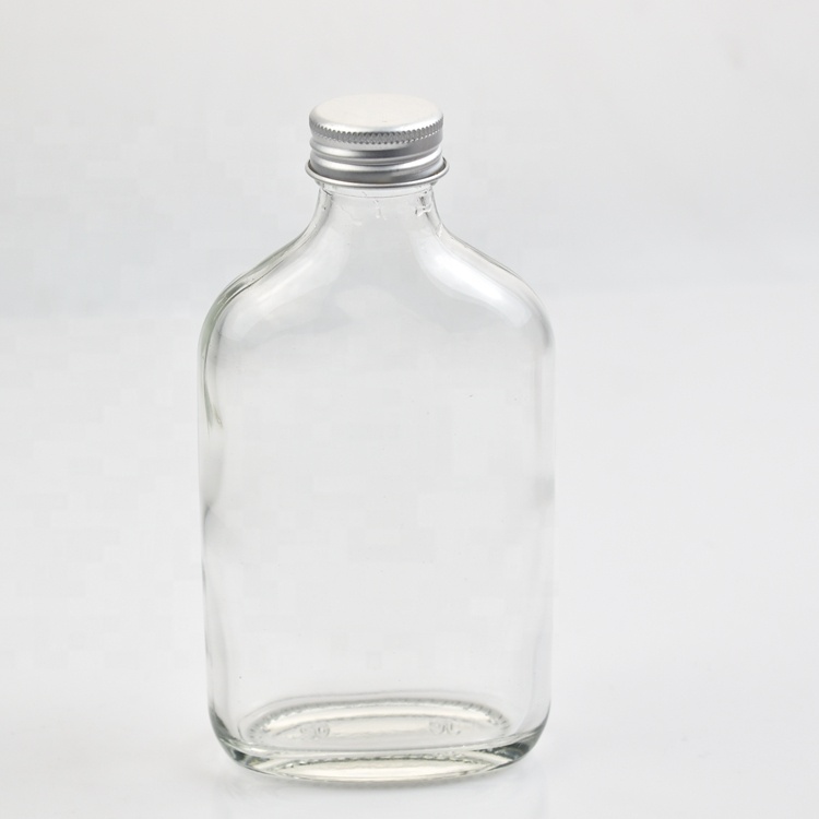 200ml flat glass water bottle with screw lid for beverage