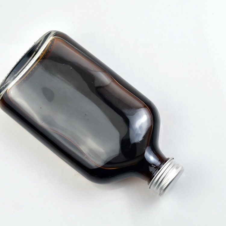 200ml flat glass water bottle with screw lid for beverage
