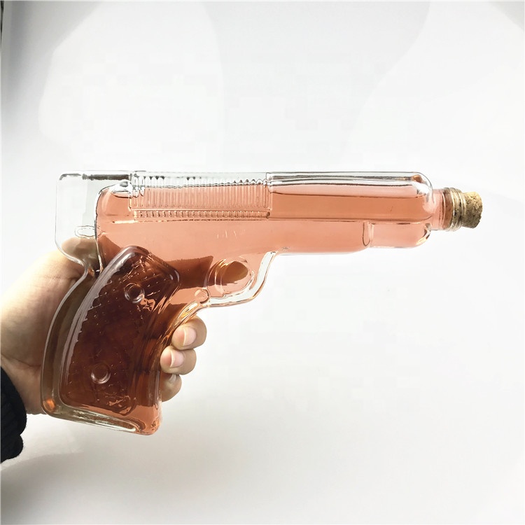 200ml gun clear shaped glass bottles glass liquor fruit wine vodka bottle