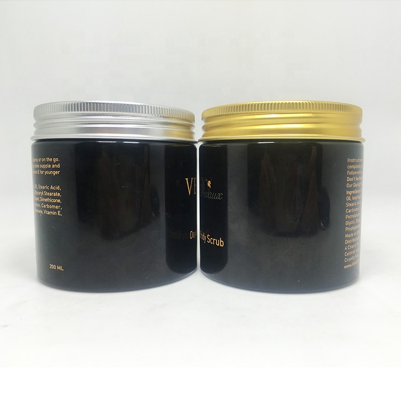 200ml matte black empty PET pigment pomade jar packaging containers plastic cans of hari mask