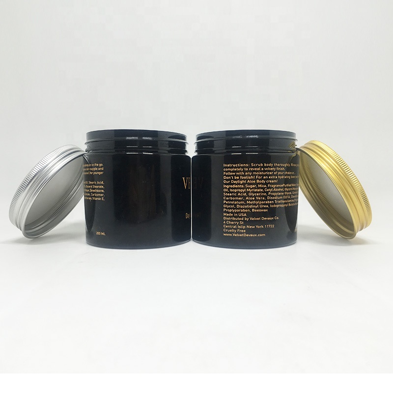 200ml matte black empty PET pigment pomade jar packaging containers plastic cans of hari mask