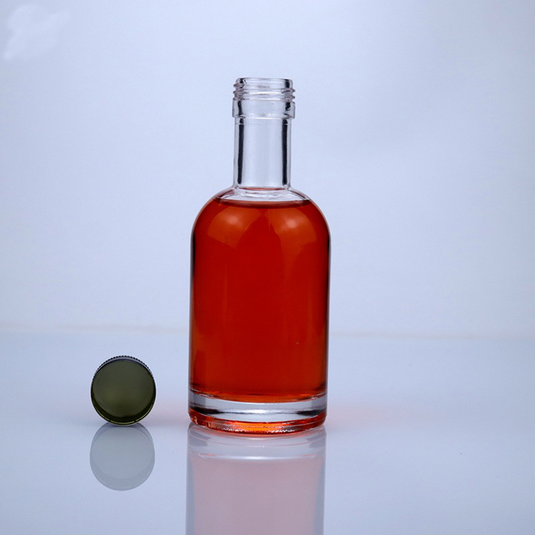 200ml oslo bottle empty T-cork crystal glass clear liquor alcohol vodka spirit bottle with cork stopper and black screw cap