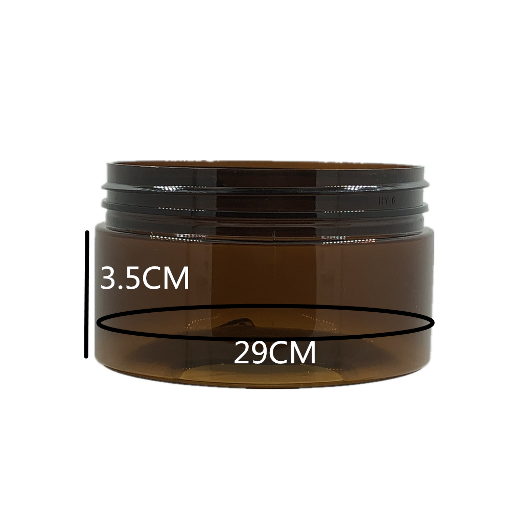 200ml plastic 89mm round amber pet jar with plastic screw lid/white EPE for Cosmetic,food