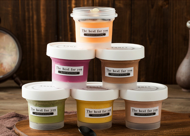 200ml pp plastic pudding jar with white lid peanut ice cream container