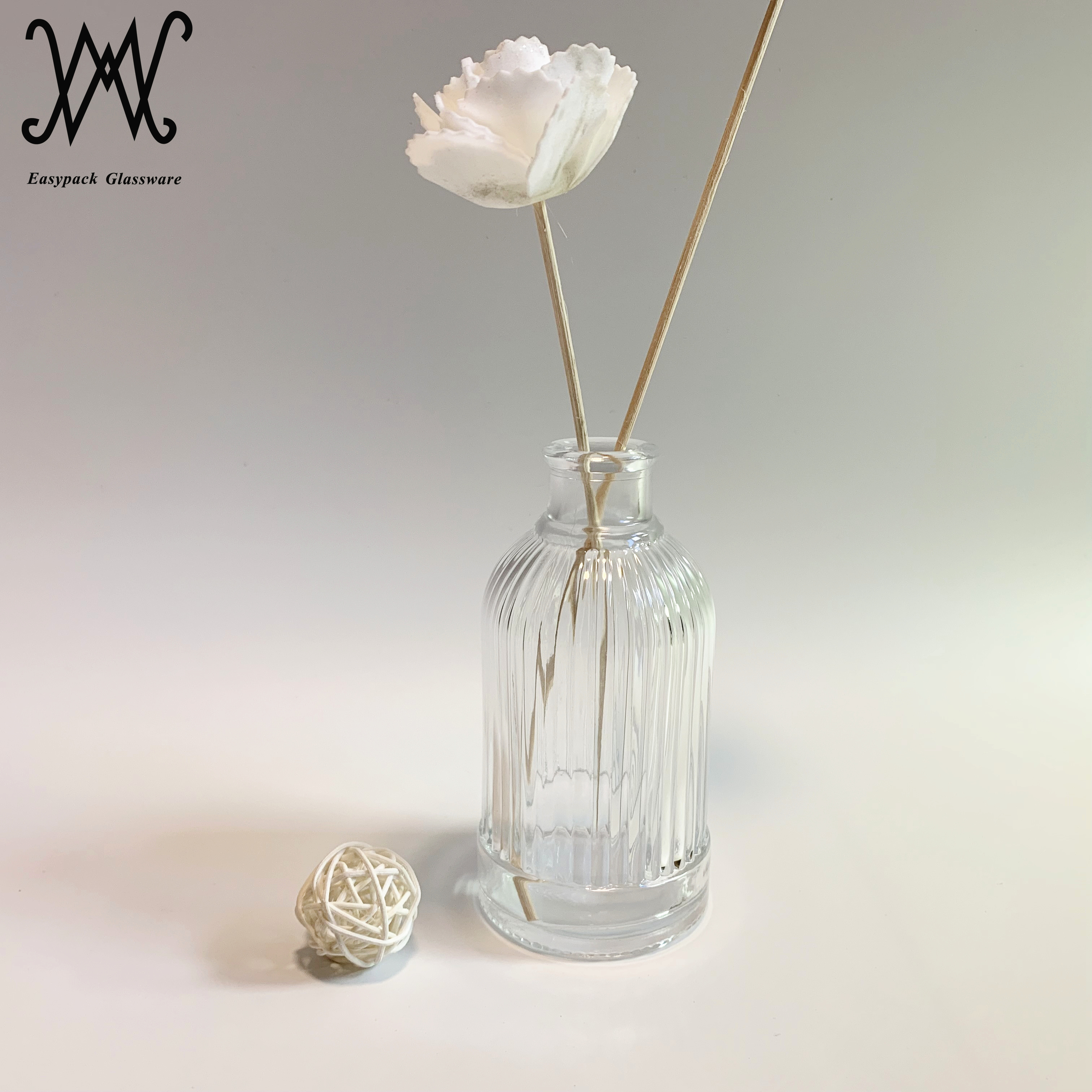 200ml reed oil diffuser glass bottle with natural stick aromatherapy roman bottle
