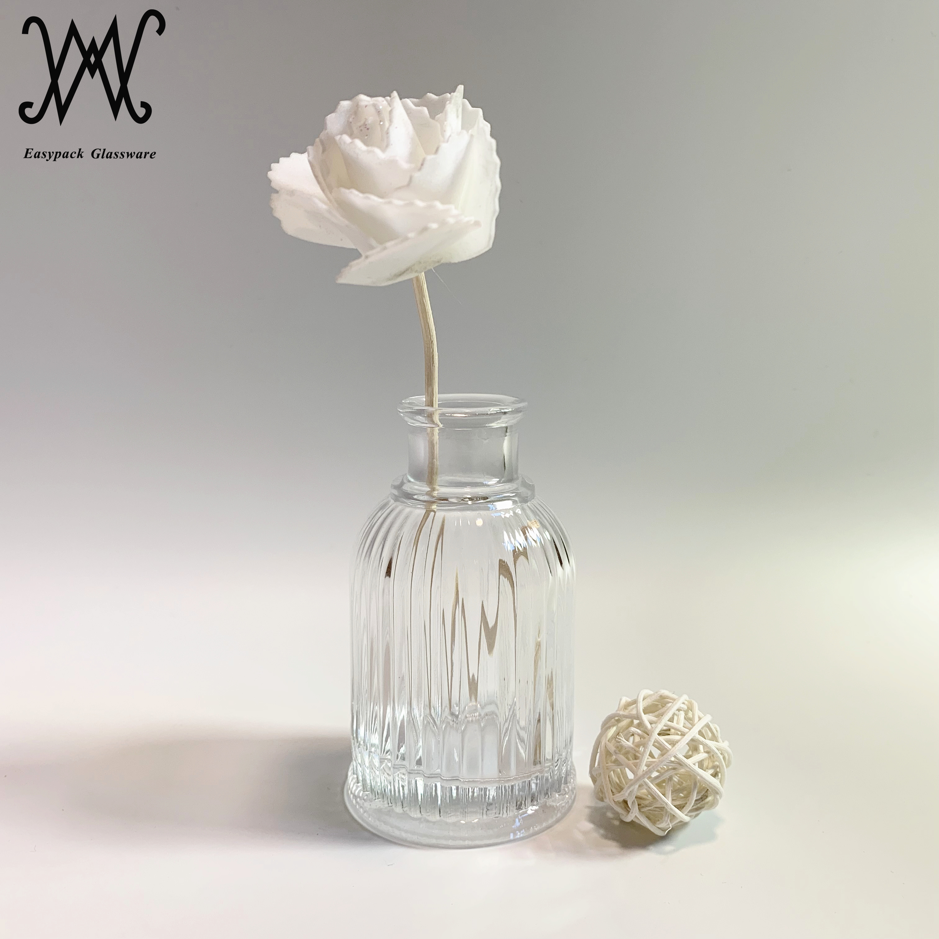 200ml reed oil diffuser glass bottle with natural stick aromatherapy roman bottle