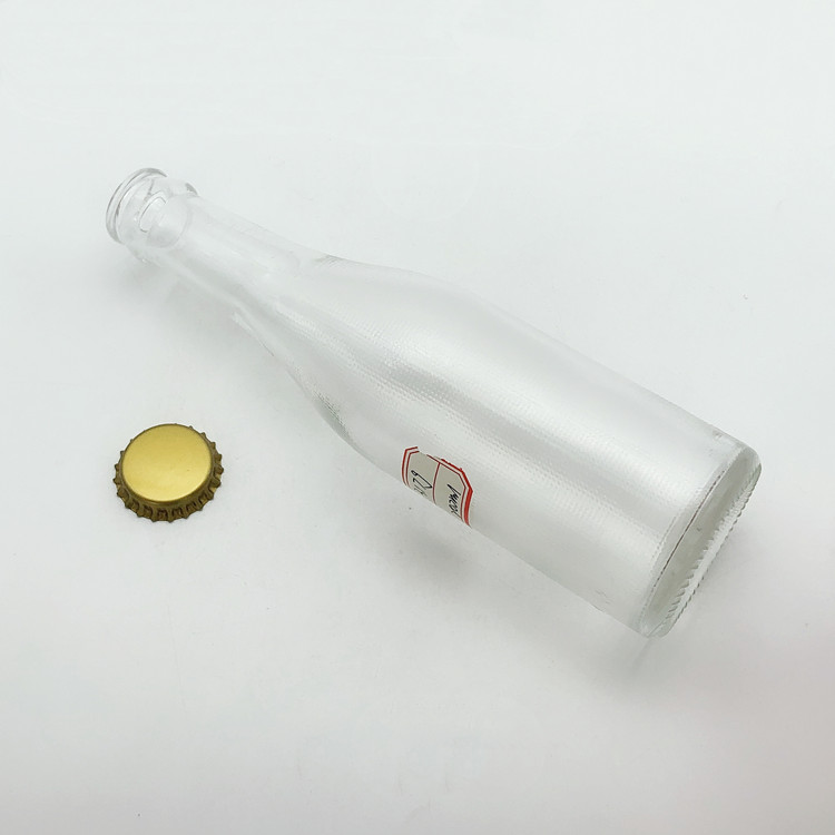 200ml round glass juice bottle for carbonate beverages with crown cap