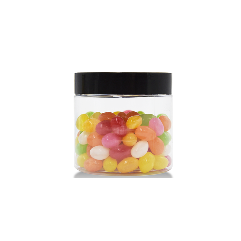 200ml square pet jar clear pet jar/100ml plastic jar 8oz plastic jar with lid/packaging candy container round candy container