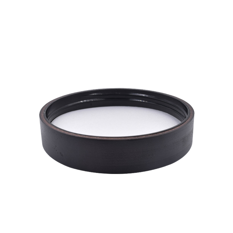 200ml wholesale big size empty cosmetic glass cream jar dark bamboo lid