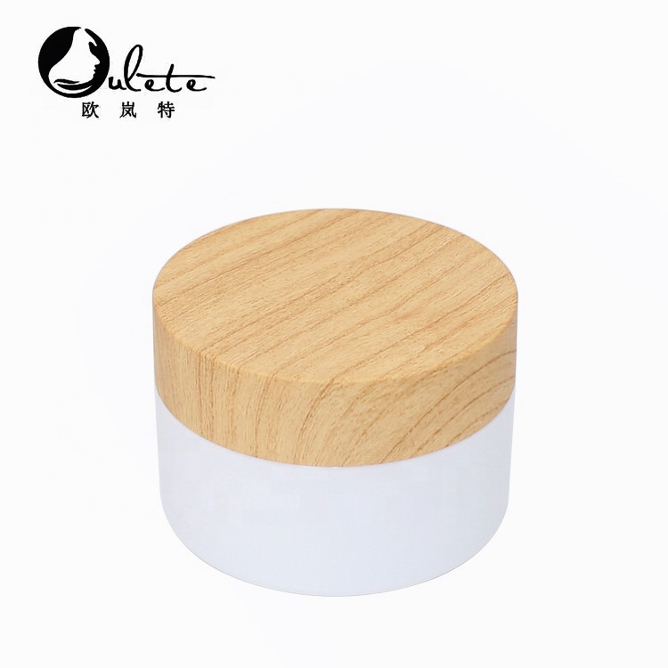 200ml wide mouth plastic facial  jar 250ml PP cream jar with wooden lid