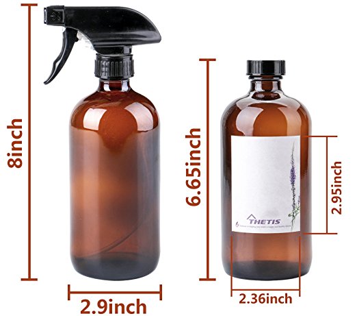 200ml300ml400ml500ml Brown Boston Glass Bottle With plastic hand button make-up water sprinkler garden spray gun bottle