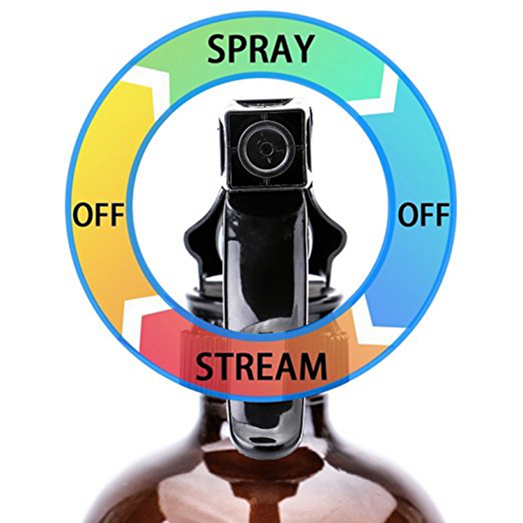 200ml300ml400ml500ml Brown Boston Glass Bottle With plastic hand button make-up water sprinkler garden spray gun bottle