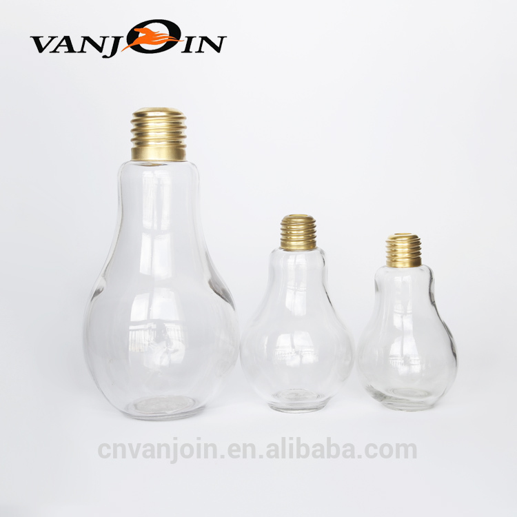 2017 Creative Lightbulb Drinking Glass Bottles 400ml Perfect For Cocktails Champagne With Lids