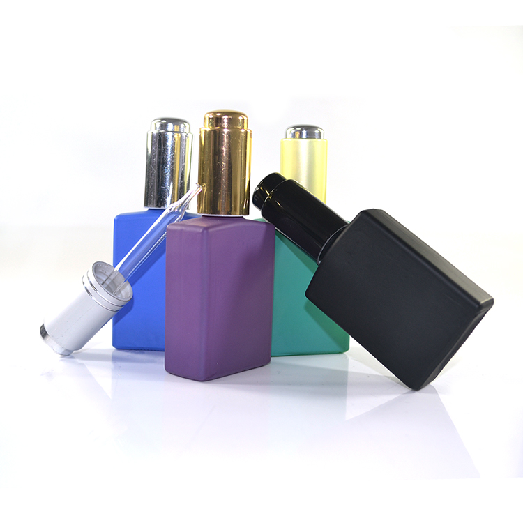 2018 HIGH quality 15ml 30ml 50ml 100ml matt black Frosted clear pink rectangular perfume glass spray bottle