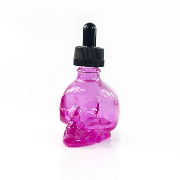 2018 Hot sale 15ml 30ml 50ml transparent skull glass dropper bottle for e liquid essential oil