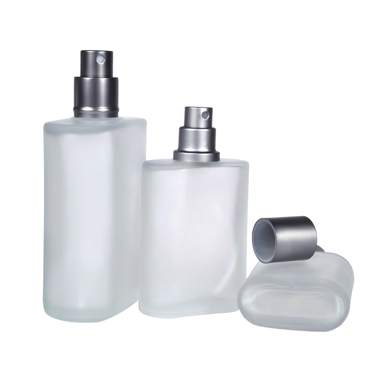 2018 Hot sale frosted clear glass perfume bottle 30 ml square shape