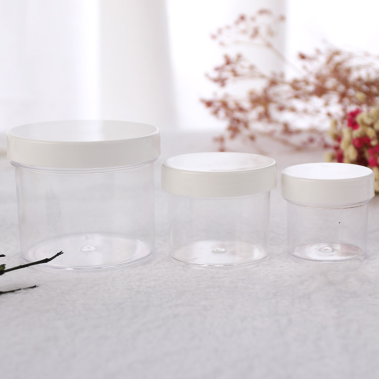 2018 Hot selling plastic 150ML 60ML 30ML PS transparent storage jar