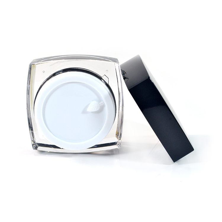 2018 hot new products square 5ml 15ml 30ml 50ml Acrylic plastic black cream and lotion jars