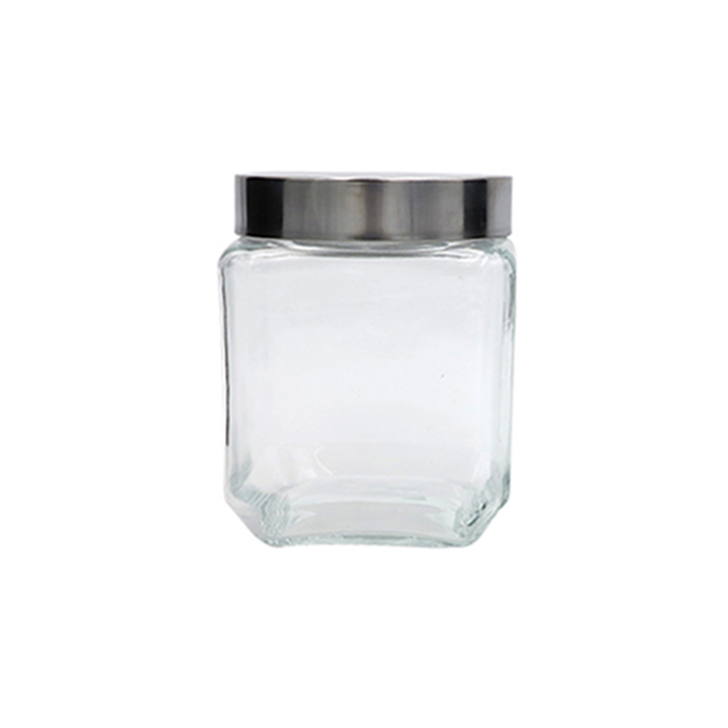 2019 30oz high quality clear glass caviar jar with metal lid