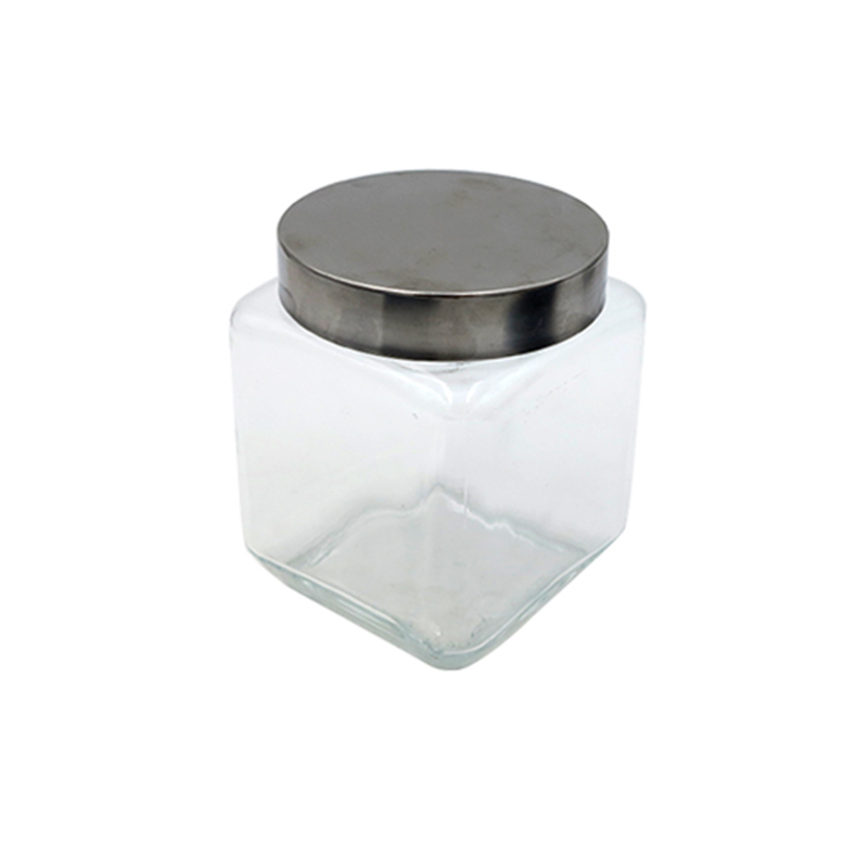 2019 30oz high quality clear glass caviar jar with metal lid