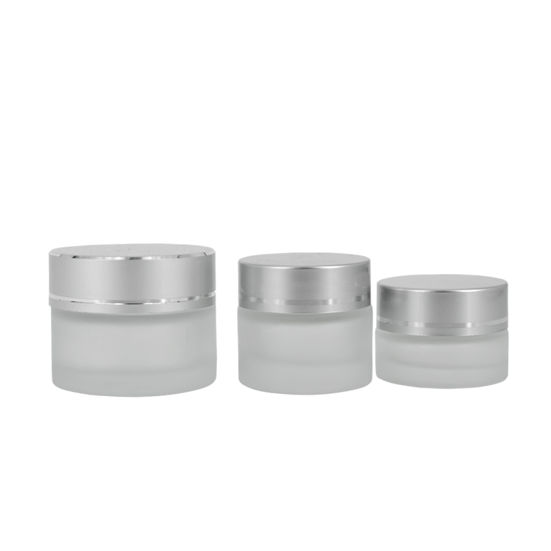 2019 Custom Clear Empty Cosmetic Storage Round Glass Jar with Lid